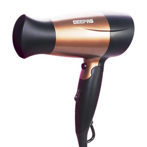 Geepas 1600W Powerful Hair Dryer With Foldable Handle | 2-Speed &amp; 2 Temperature Settings | Salon Quality With Cool Shot Function For Frizz Free Shine &amp; Concentrator | Portable &ndash; 2 Years Warranty
