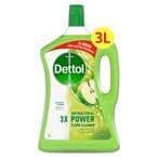 Buy Dettol 3x Power Antibacterial Floor Cleaner Green Apple 3L in UAE