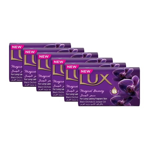 Lux Magical Beauty Black Orchid And Juniper Oil Bar Soap Purple 170g Pack of 6
