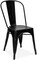 LANNY Tolix Style Dining Chairs D1 BLACK Industrial Metal Stackable Cafe Side Chair Water proof Sun proof Set of 4