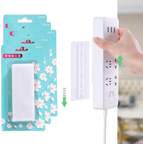 Seamless Punch Free Plug Sticker Holder Wall Fixer Power Strip