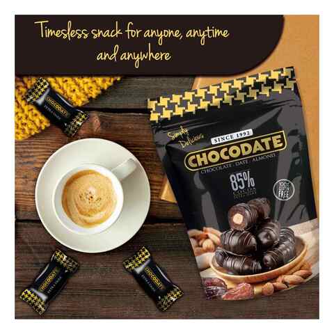 Chocodate Date And Almond Extra Dark Chocolate 250g