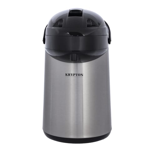 Krypton 2.5L Stainless Steel Airpot Flask - Coffee Heat Insulated Thermos, Keeping Hot/Cold Retention, Double-Wall Glass Liner For Coffee, Hot Water, Tea, Beverage