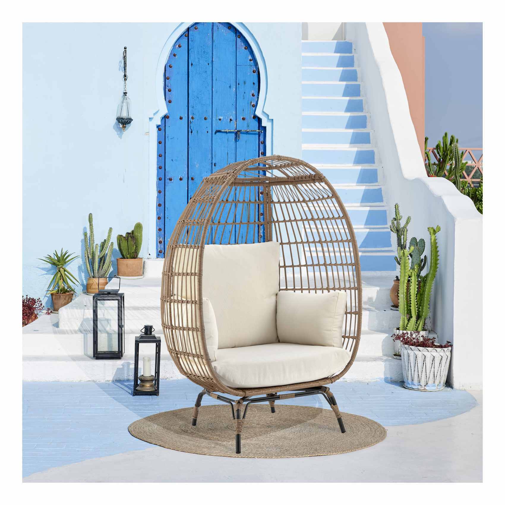 Outdoor wicker egg clearance chair