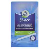 Carrefour Super Tampons With Applicator White 20 Tampons