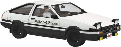 Aoshima 1/24 Initial D #14 Toyota AE86 Sprinter Trueno Takumi Fujiwara Project D ver. with Figure