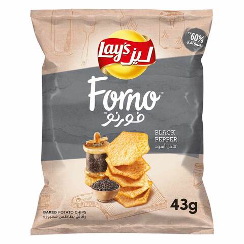 Lay&#39;s Forno Black Pepper, Baked Potato Chips, 40g