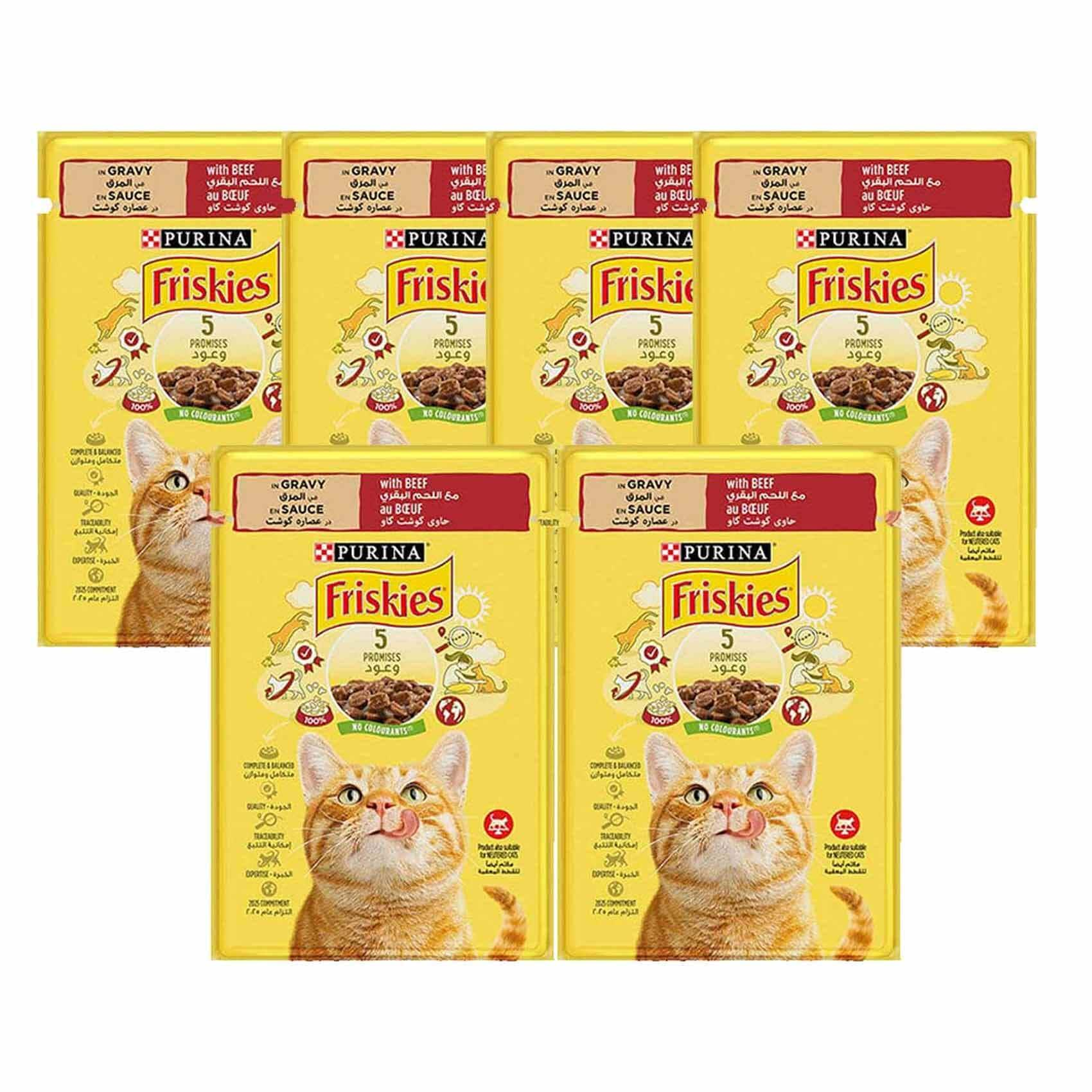 Friskies Cat Food Beef 85 Gram 5 1 Pieces Online Carrefour Jordan