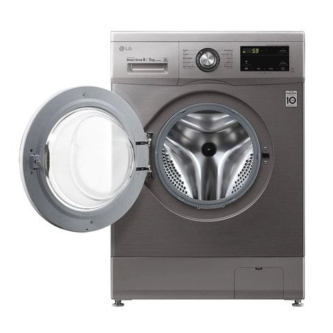 LG Front Loading Washing Machine 8kg With Dryer 5kg F4J3TMG5P Silver