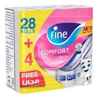 Fine Comfort Toilet Paper Rolls 2 Ply 180 Sheets Pack of 32
