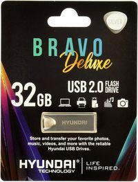 Hyundai Technologies U2BK/32GAS 32GB Bravo Deluxe USB 2.0 Flash Drive, Silver