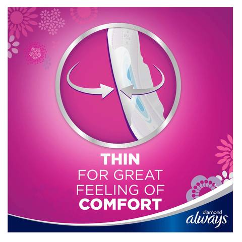 Always All In One Ultra Thin Large Sanitary Pads With Wings White 14 Pads