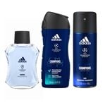 Buy Adidas UEFA VIII Champions League Body Spray 150ml And Eau De Toilette 100ml With Shower Gel Body Gift Set Blue 250ml in UAE