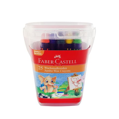 Faber-Castell Jumbo Wax Crayons In Plastic Tub Multicolour Pack of 25