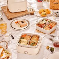Bear Portable Electric Lunch Box 1L Multifunctional Quick Food Warmer Hot Pot 200W For Men And Women 3 Pin Plug(CN Version)