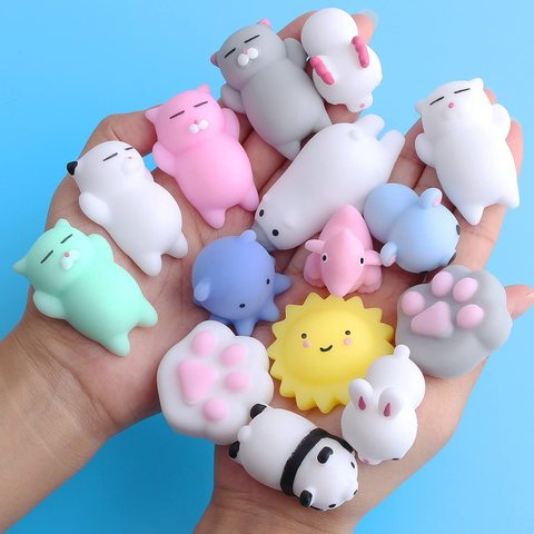 Outee Mochi Squishy Toy, 25 Pcs Mochi Squishy Animals Mini Toys Stress Relief Squishy Random Animals Squishy Toys Mini Squishy Animals Stress Toys Cat Mini Stress Squishies