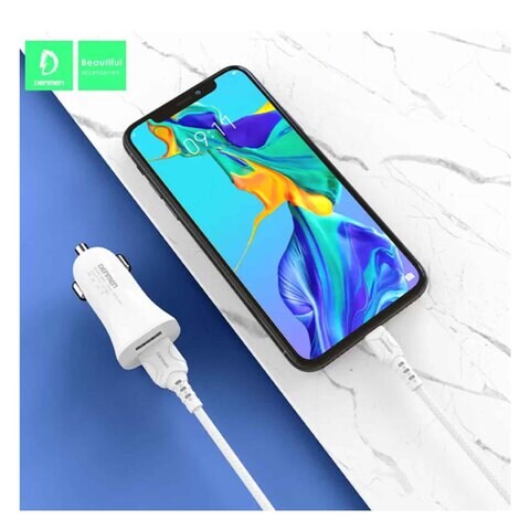 Denmen DZ06 Double Car Charger White