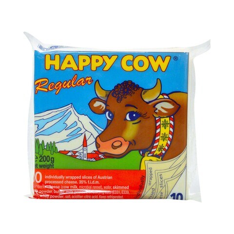Happy Cow Regular Cheese Slices 200g