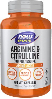Now Sports Nutrition, Arginine &amp; Citrulline 500 Mg/ 250 Mg, Amino Acids, 120 Veg Capsules