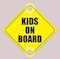 Rubik Kids On Board Car Sign with Suction Cups for Car Window, Reflective Vehicle Car Signs, Kids Safety Warning Sign (12.5x12.5cm)