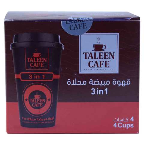 Taleen Caf&eacute; Instant Coffee Powder 3 In 1 Cup 30 Gram 4 Pieces