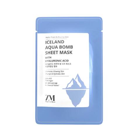 Zayn &amp; Myza Iceland Aqua Bomb Sheet Mask With Hyaluronic Acid 20gr