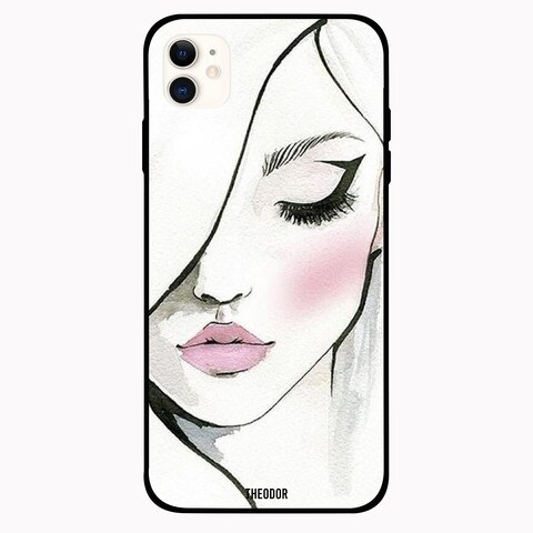 Theodor Apple iPhone 12 6.1 inch Case Girl Eyes Close Flexible Silicone