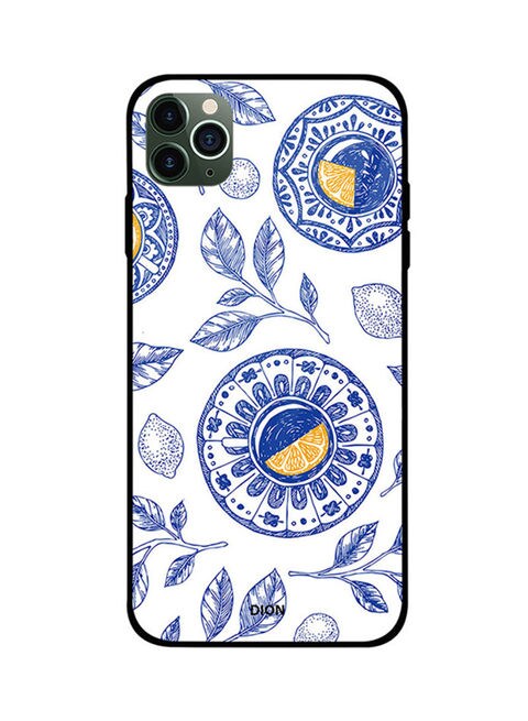 Theodor - Protective Case Cover With Back Tempered Glass For iPhone 11 Pro Max White/Blue/Orange