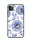 Theodor - Protective Case Cover With Back Tempered Glass For iPhone 11 Pro Max White/Blue/Orange