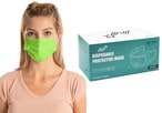 اشتري [50 PCs] Nstar Disposable cotton earloop 3 ply non woven face mask individually wrapped Certified protective Surgical Hygiene (Green) في الامارات