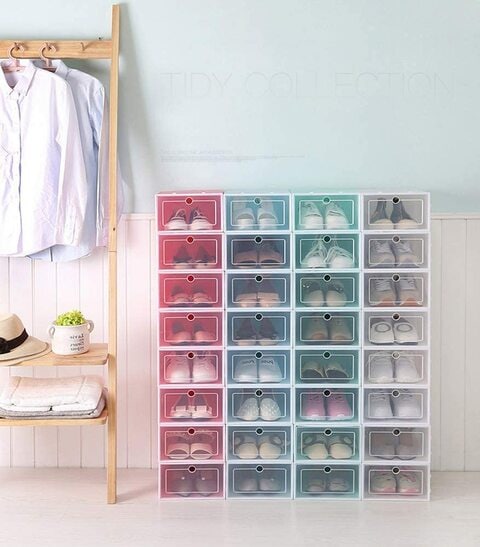 Naor Clear Plastic Stackable Storage Shoe Organizer Box Mixed 40Pcs price in UAE Carrefour UAE supermarket kanbkam