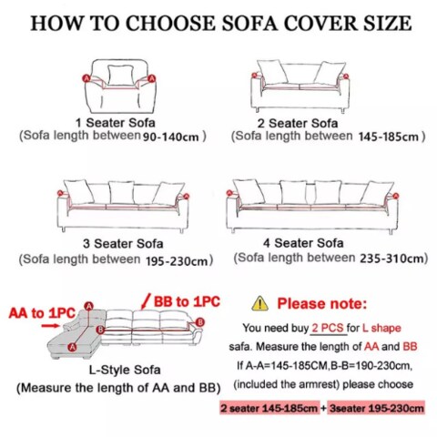 Deals For Less Luna Home Two Seater Sofa Cover Plain, Light Gray