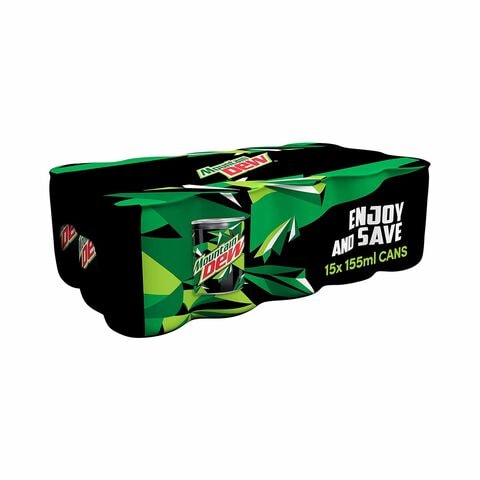 Mountain Dew Carbonated Soft Drink Mini Can 155ml Pack of 15