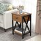 COOLBABY Modern Versatile Nightstands X-Design Side End Table Night Stand Storage Shelf with Bin Drawer for Living Room Bedroom,Brown
