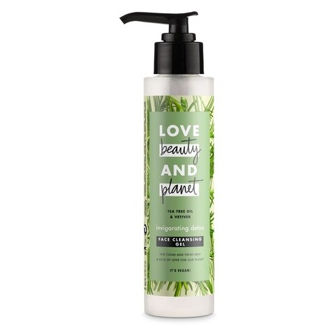 Love Beauty And Planet Tea Tree Oil And Vetiver Face Cleansing Gel Green 125ml
