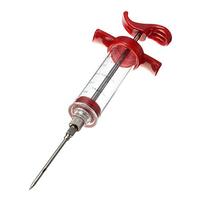 Flavour Injector Syringe (30ml) with Stainless Steel Needle for Poultry Beef Meat BBQ, Sauce Seasoning Flavour Injector Cooking Gadget Tool - Red