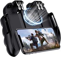 Mobile Game Controller For PUBG, [6 Finger/Upgrade Version ] Goglor Android &amp; Iphone L1R1 Aim And Shoot Triggers Joystick Gamepad With Cooling Fan For Battle Royale/Knives Out(include 2 Finger Sleeve)