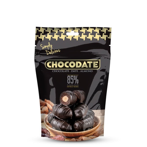 Chocodate Date And Almond Extra Dark Chocolate 100g