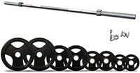 ULTIMAX Olympic Barbell and Weights Set for Body Pump 42 Kg &ndash; Olympic Bar with Weight Plates and Spring Collars for Home Gym, Weightlifting, and Strength Training-4 ft