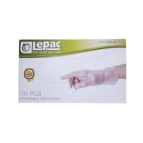 Lepac Disposable TPE Gloves Large 100 PCS