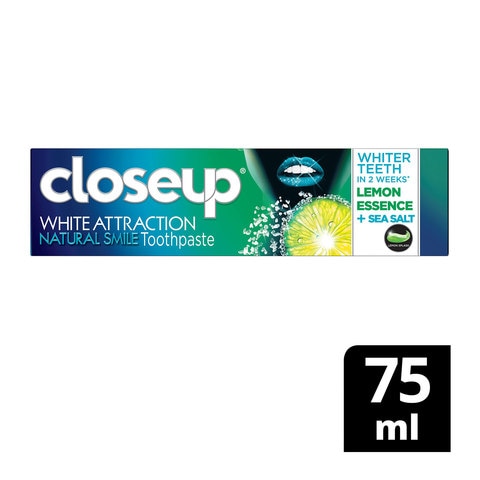Close Up White Attraction Gel Toothpaste Natural Smile Lemon Essence &amp; Sea Salt Whiter Teeth In