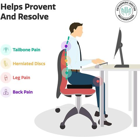 Office chair cushion for back pain hot sale