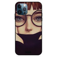 Theodor Apple iPhone 12 Pro Max 6.7 Inch Case Girl Covering Her Mouth Flexible Silicone Cover