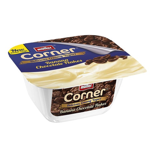 Buy Muller Corner Banana Chocolate Flakes Creamy Yogurt 135g in Saudi Arabia