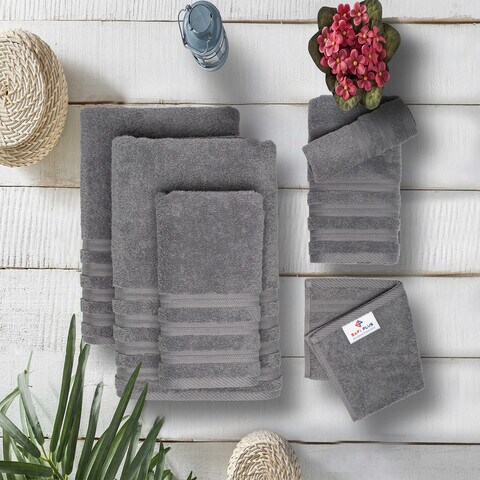 Grey bathroom hand towels hot sale