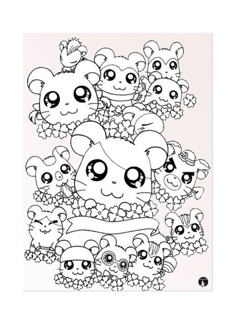 Metal Plate Of The Anime Hamtaro Poster Pink/White/Black