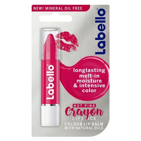 Labello Lipstick Crayon Colour Lip Balm Hot Pink 3g