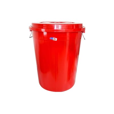 Red Color 100L Plastic Food Storage Buckets With Lids And Handle