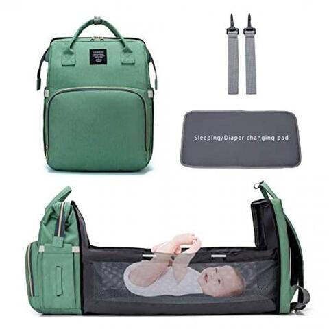 Buy ALISSA-Multifunctional Foldable Mummy Backpacks Portable Travel Bag for Baby (Green) in UAE