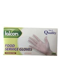 falcon 100-Piece Vinyl Falcon Gloves Set Clear Large